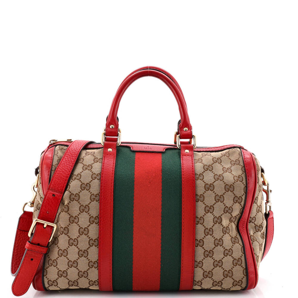 Gucci Medium Vintage Web Boston Bag GG Canvas